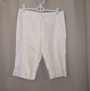White Linen Capris